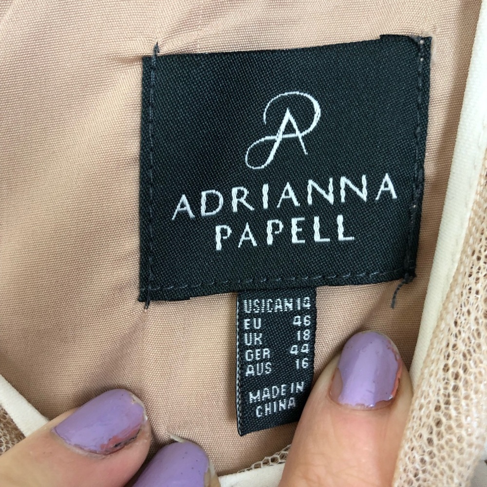 Adriana Papell mesh daisy white dress 14 - Picture 4 of 7